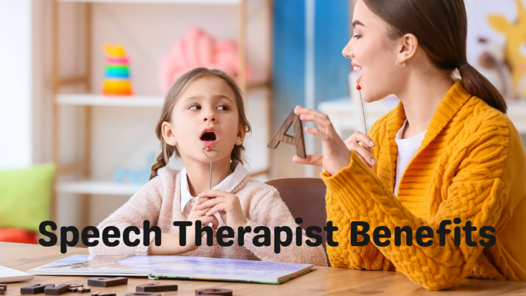 a speech therapist helps a child improve communication skills