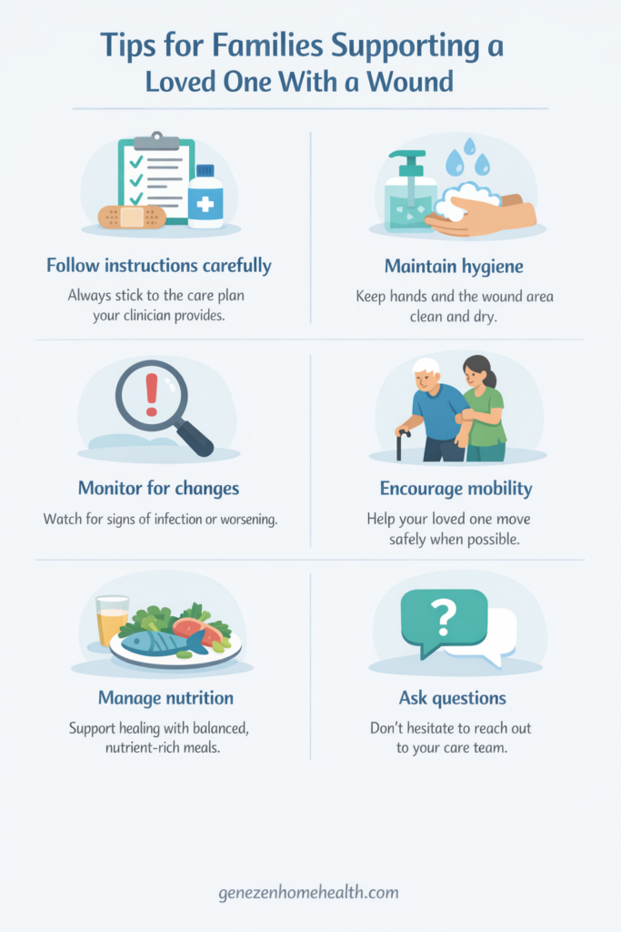 tips for families supporting a loved one with a wound