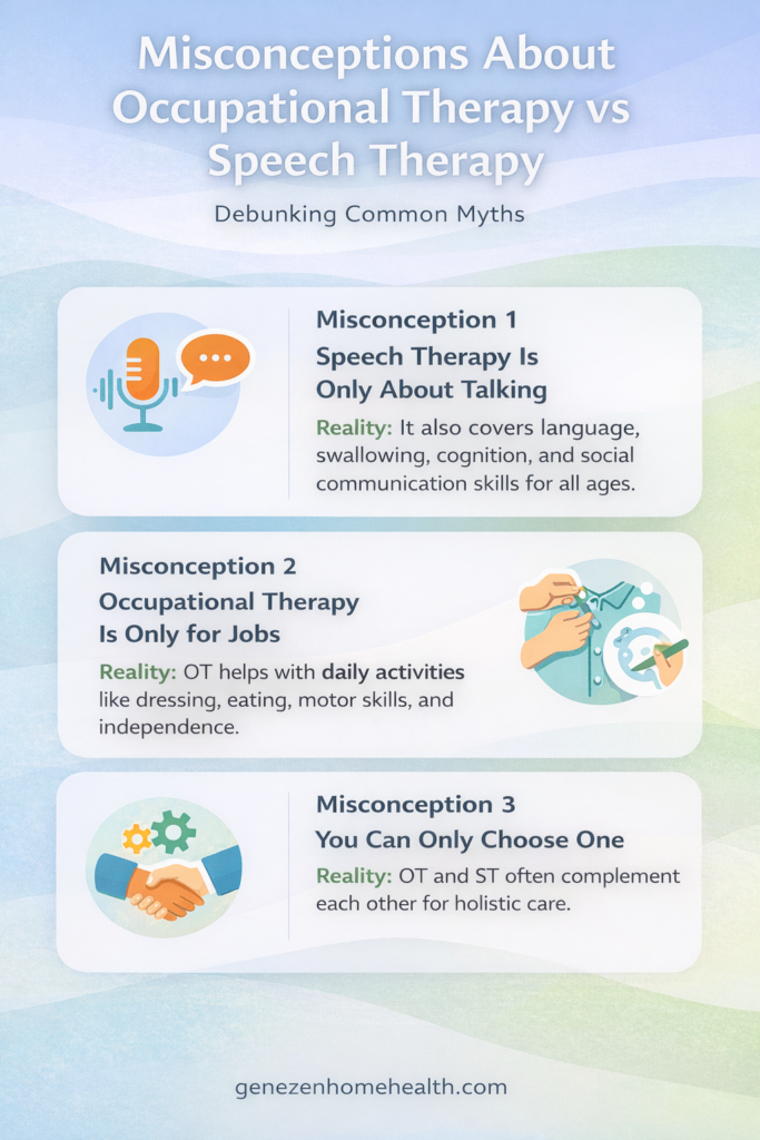 misconceptions about occupational therapy vs speech therapy