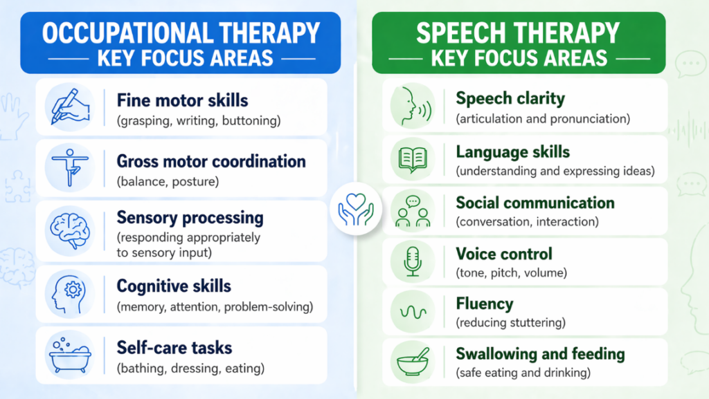 occupational therapy and speech therapy key focus area