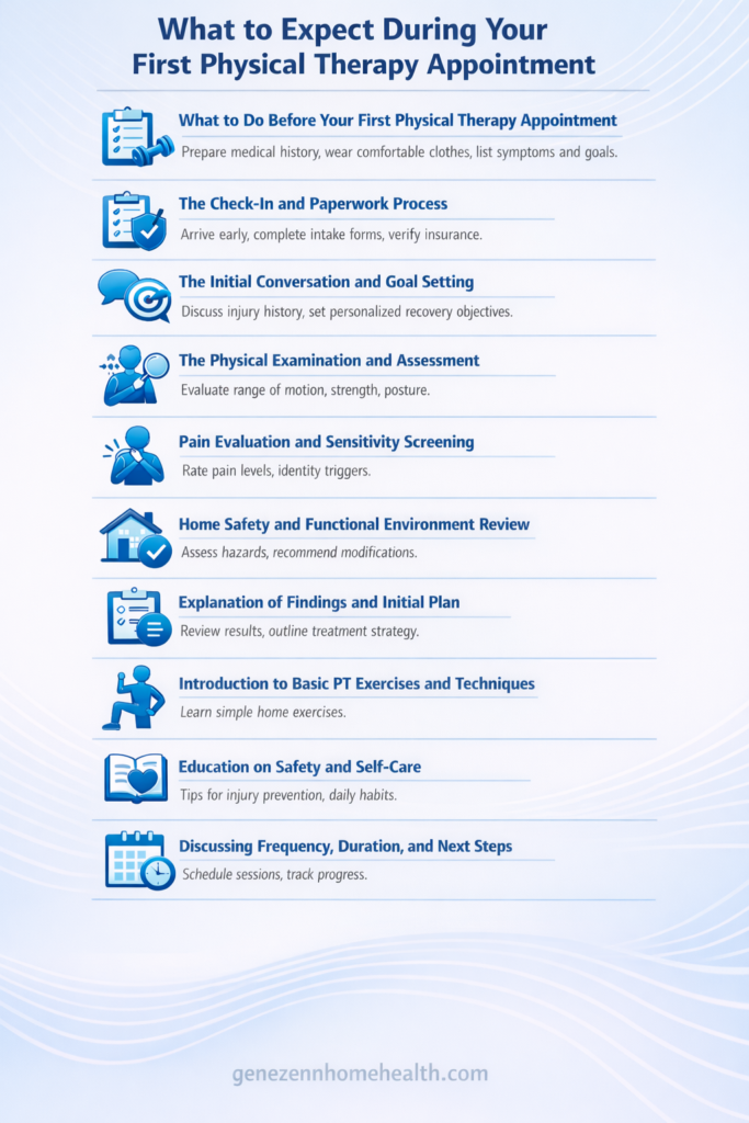 what to expect during your first physical therapy appointment